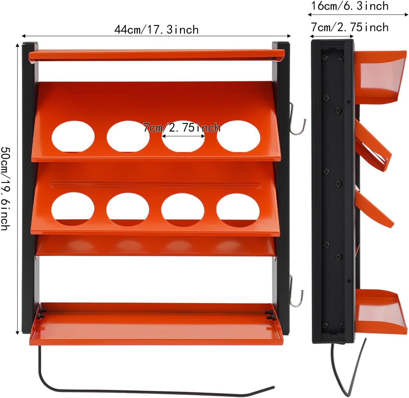 Spray Can Holder Wall-mounted Paints Holder Garage Storage Heavy Duty Paint Bottle Organizer for Garage & Home 8 Can Holes & 2 Shelf Shop Organization And Storage