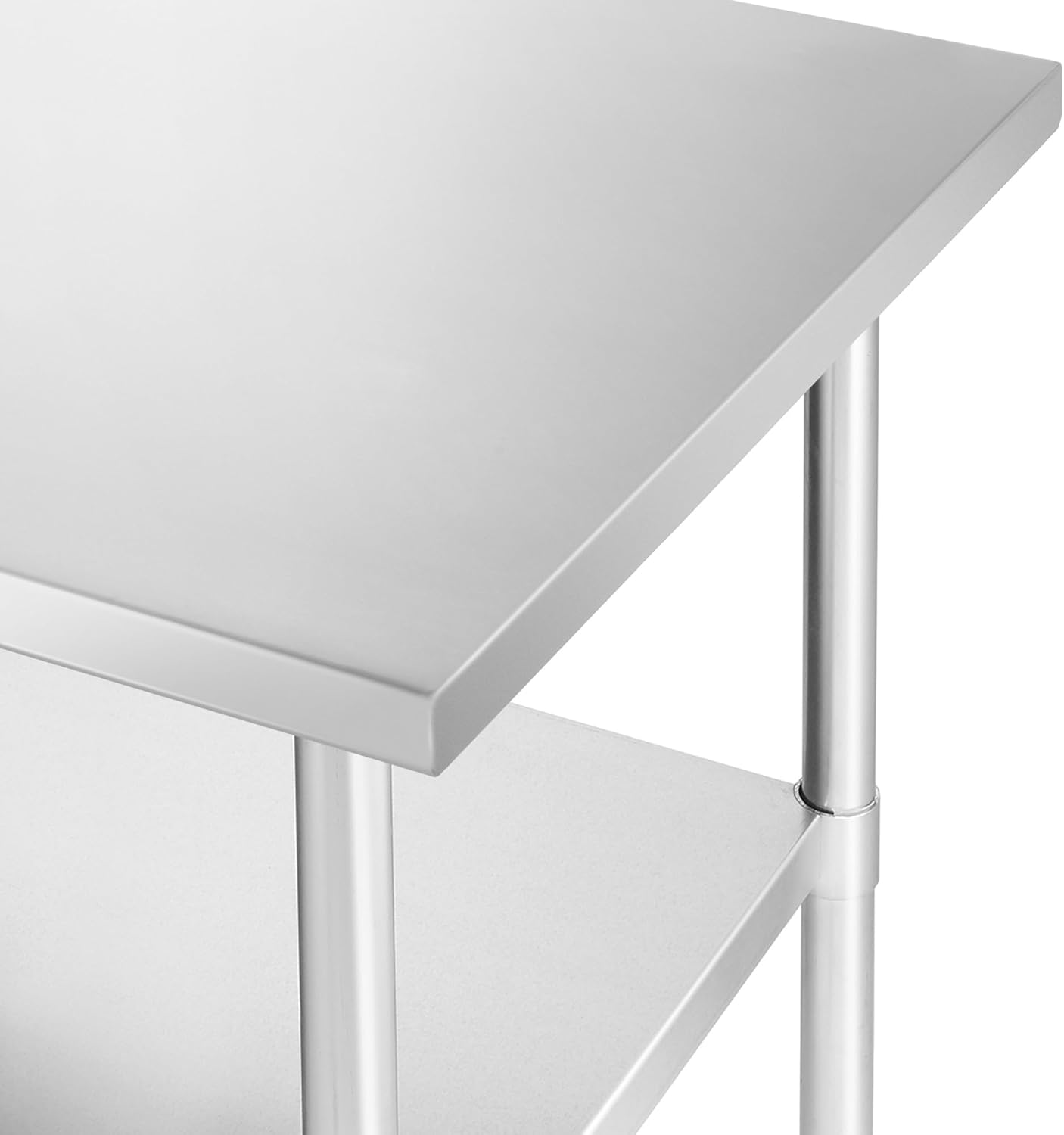 KUTLER Stainless Steel Table 24 x 60 Inches, NSF Heavy Duty Commercial Kitchen Prep and Work Table with Undershelf for Restaurant, Hotel, Home