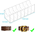 NIUBEE Belt Organizer, Acrylic Belt Storage Holder for The Closet, 7 Compartments Display Case for Tie and Bow Tie