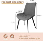 Dining Chairs Set of 4, Modern Dining & Kitchen Room Chairs, Upholstered Faux Leather Cushion Seat and Sturdy Metal Legs (4 Grey Chairs)