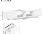 Ball & Cast Modern TV Stand with Fluted Tempered Glass Doors for TVs up to 95'', Entertainment Center w/Led Lights, Cabinets & 2 Drawers,Arched Door Design,Media Console for Living Room,White