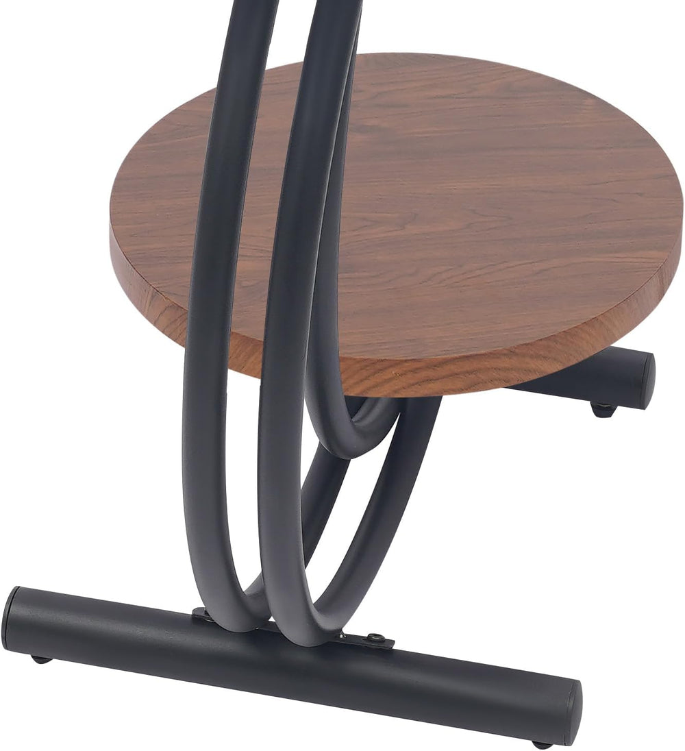 JOMCYDM 2-Tier Side Table, 2-Tier Round End Table, 55x55x60cm End Table with ...