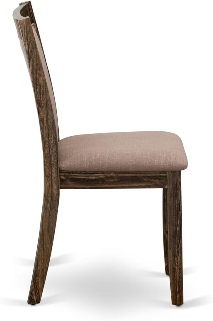 East West Furniture V777MZ748-5 5 Piece Dining Room Furniture Set Includes a Rectangle Dining Table with V-Legs and 4 Coffee Linen Fabric Upholstered Chairs, 40x72 Inch, Multi-Color