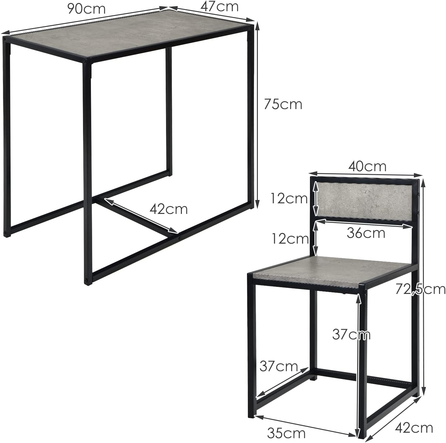 GIANTEX Bar Table Set 3-Piece Dining Table with 2 Chairs, Dining Room Set, Small Kitchen Table Set for 2 People, Dining Room Table, Bistro Table Set, Kitchen Bar Seating Set (Grey)