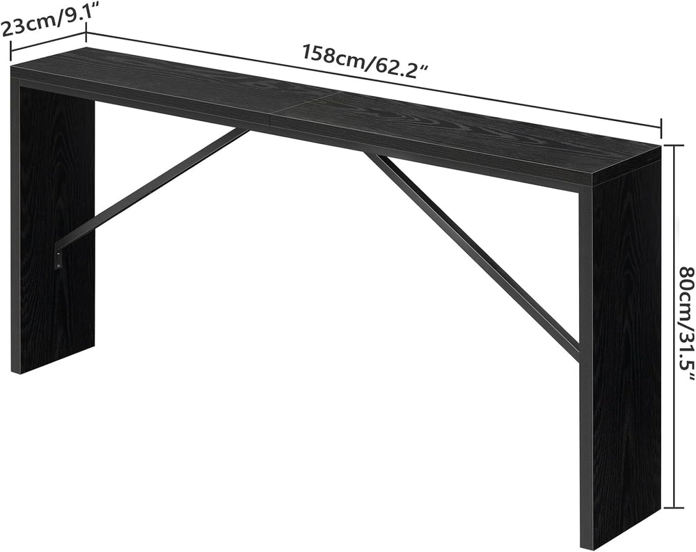 MAHANCRIS Console Table, 62.2" Long Sofa Table Behind Couch, Narrow Entr...