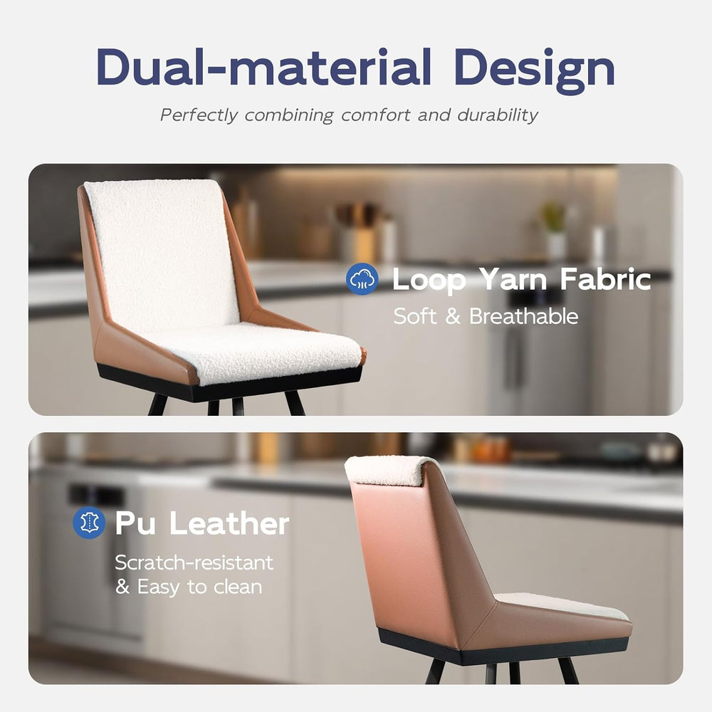 Ollega Counter Height Bar Stools B3213 (White Brown, 26" 4 Pieces)