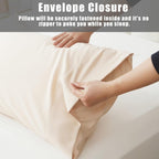 Pillow Cases King Size 2 Pack, Bamboo Rayon Cooling Pillowcases with Envelope Closure, Cool Breathable Pillow Case for Hot Sleepers & Night Sweats, 20x40 inches, Khaki