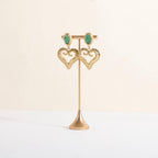 GemeShou Single Gold Earring T bar Stand, Metal earring display holder for show, Small jewelry studs hanger for Online store Photo Shoot【Gold-Cone Base Height 5.8"】