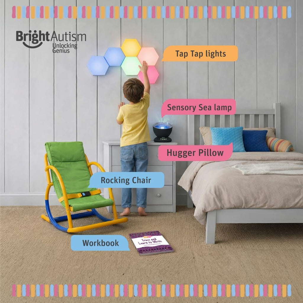 Bright Autism Sensory Rocking Chair for Kids (3–8 Years) – Indoor & Outdoor Kids Little Rocking Chair for Autism & ADHD | Unlocks Focus, Balance & Creativity | Bedroom, Playroom & Classroom