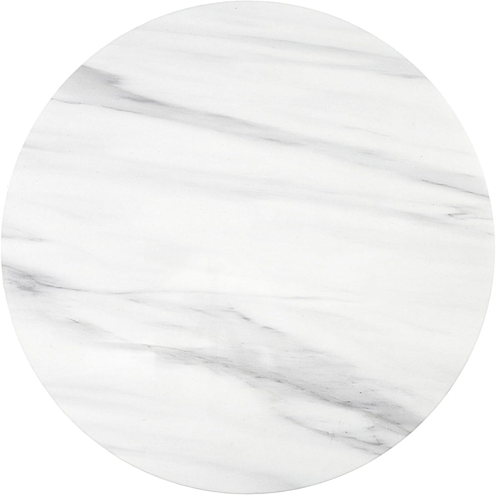 Engineering Marble White High Gloss End Table