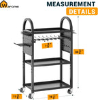 Warome Power Tool Organizer for Garage,Heavy Duty Tools Holder Storage Rack On Wheels,Floor Standing Rolling Power Tool Cart for Storage and Organization，Father/Husband/Boyfriend/Men/Dad Gift