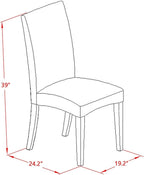 East West Furniture DLDR3-MAH-01 3 Piece Kitchen Table & Chairs Set Contains a Round Dining Room Table with Dropleaf and 2 Cream Linen Fabric Parson Dining Chairs, 42x42 Inch, Mahogany