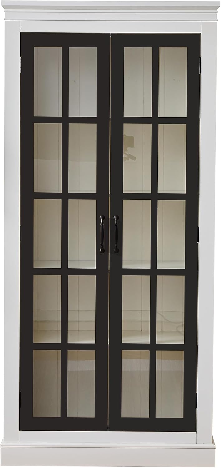 roomfitters 71.2'' Pantry Cabinet with Glass Door, Farmhouse Display ...