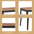 Giantex 43.5" L Rectangular Dining Table, Farmhouse Dinette Table w/ 4 Rubber Wood Legs, Kitchen Dinner Table for Kitchen Dining Room Living Room (Walnut & Black)