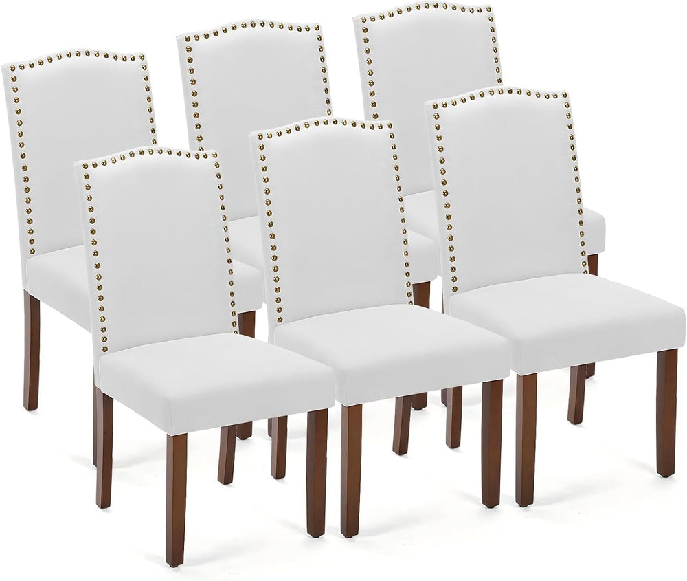 DUMOS Dining Chairs Set of 6, Farmhouse Fabric Upholstered Kitchen Chairs wit...
