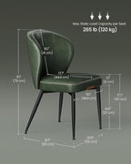 VASAGLE EKHO Collection - Dining Chairs Set of 4, Upholstered Kitchen Chairs, Comfortable Seat, Synthetic Leather with Stitching, Mid-Century Modern, Easy Assembly, Living Room Lounge, Forest Green