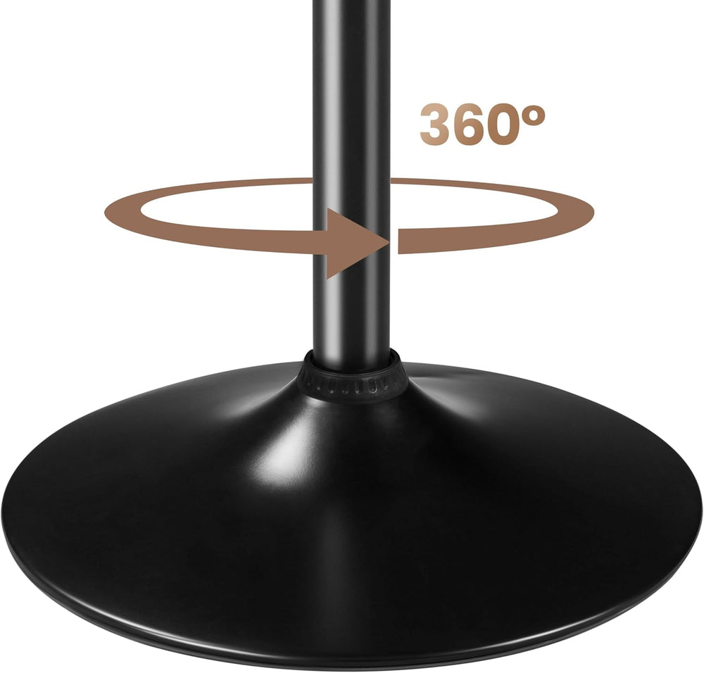 Yaheetech 3-Piece Bar Table and Stools, PU Leather Full Black | Round Pub Tab...