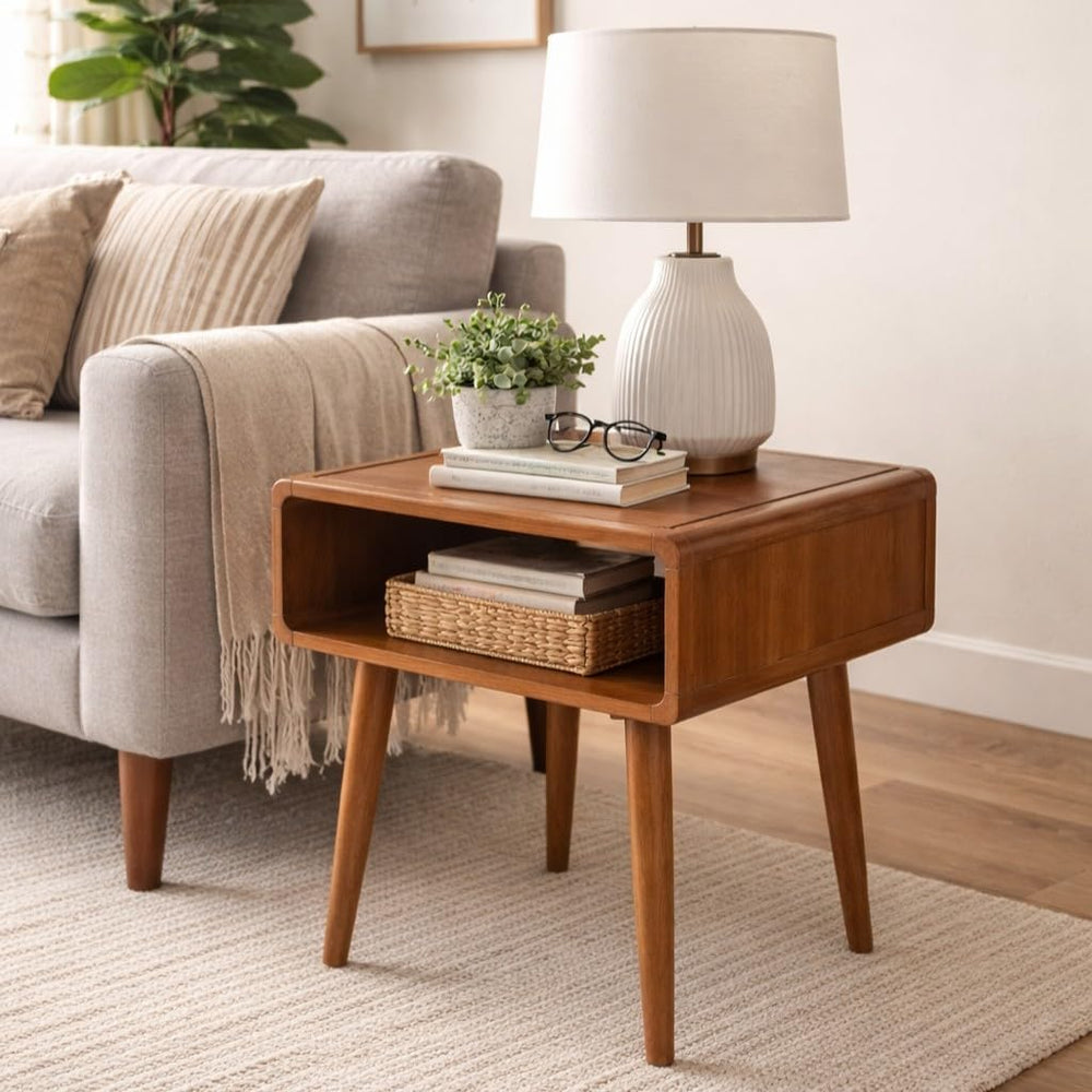 Boraam Alborg End Table - Rich Walnut Finish