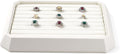 Premium PU Leather Stackable Jewelry Ring Display Tray Ring Earring Display Holder Organizer Showcase(Beige)