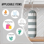 Strips Plastic Bag Holder, Reusable Grocery Garbage Car Trash Bags Holder, Wall Mount Plastic Bags Organizer, Kitchen Housewarming Gift for Women, Kitchen Pattern Garbage Bag 57