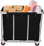 105 Gal Rolling Laundry Basket, Commercial 400L Large Capacity Heavy Duty Clothing Laundry Cart with Stainless Steel Frame and Removable Bag