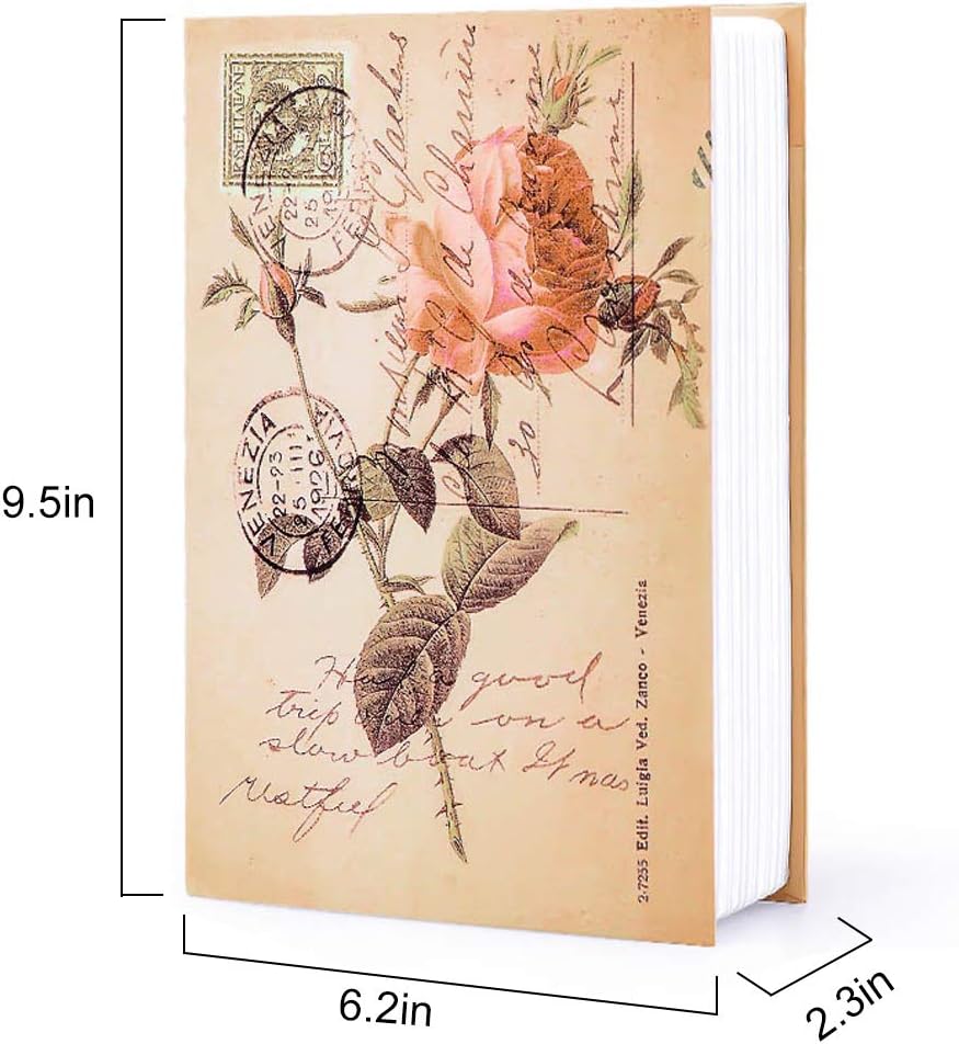 Diversion Book Safe Storage Box (9.5"×6"×2.2"), Dictionary Secret Safe Can with Security Key Lock, Diversion Book Hidden Safe (Rose-Key)