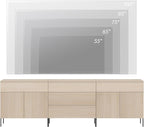 WAMPAT Fluted TV Stand for TVs up to 100 inchs, 3 in 1 Modern Entertainment Center with Storage Cabinets and 5 Drawers & 4 Doors, Wood Media TV Console Table with Storage for Living Room, Beige