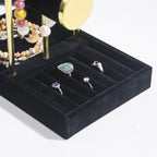 Bracelet Holder, 3 Tier Bracelet Display Holder, Detachable Velvet Jewelry Holder Organizer for Necklace, Watches, Bangle, Scrunchie (Black，3 Tier)