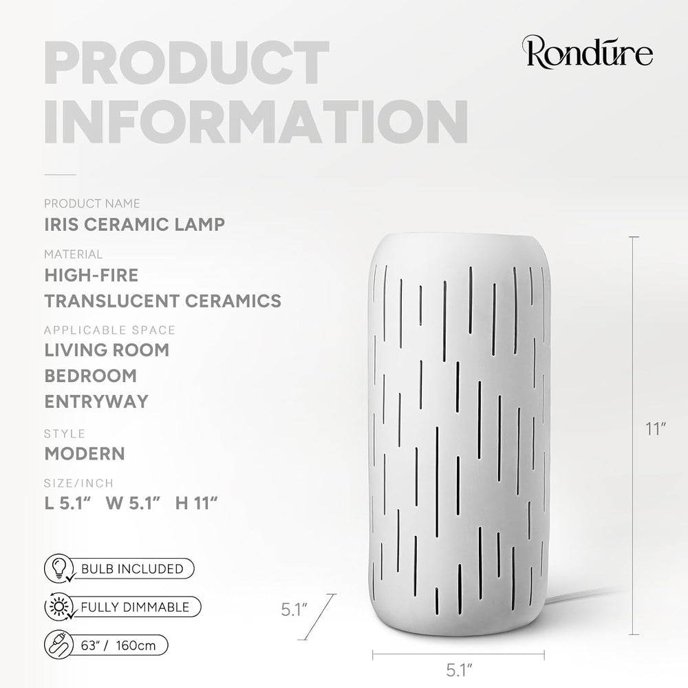 RONDURE Modern Ceramic Decorative Table Lamp Living Room Bedroom Bedside