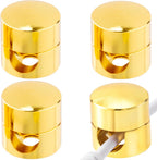4 Sets Charger Holders for Cords, Gold Color Adjustable Cable Anchor Holders, Adhesive Metal Cord Clips, Cable Management Wire Organizers for Desk, Office, Nightstand