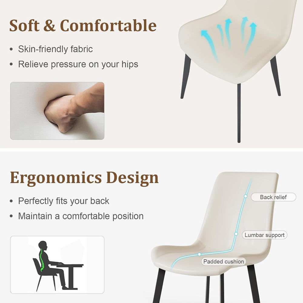 Modern Dining Chairs Set of 4, PU Leather Dining Room Chairs, Upholstered Kit...