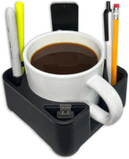 MugBrick Drink Holder for Couch, Bed, Car, Boat - Non-Spill Table and Desk Cup Holder, Tip Proof Spill Prevention Organizer, Black
