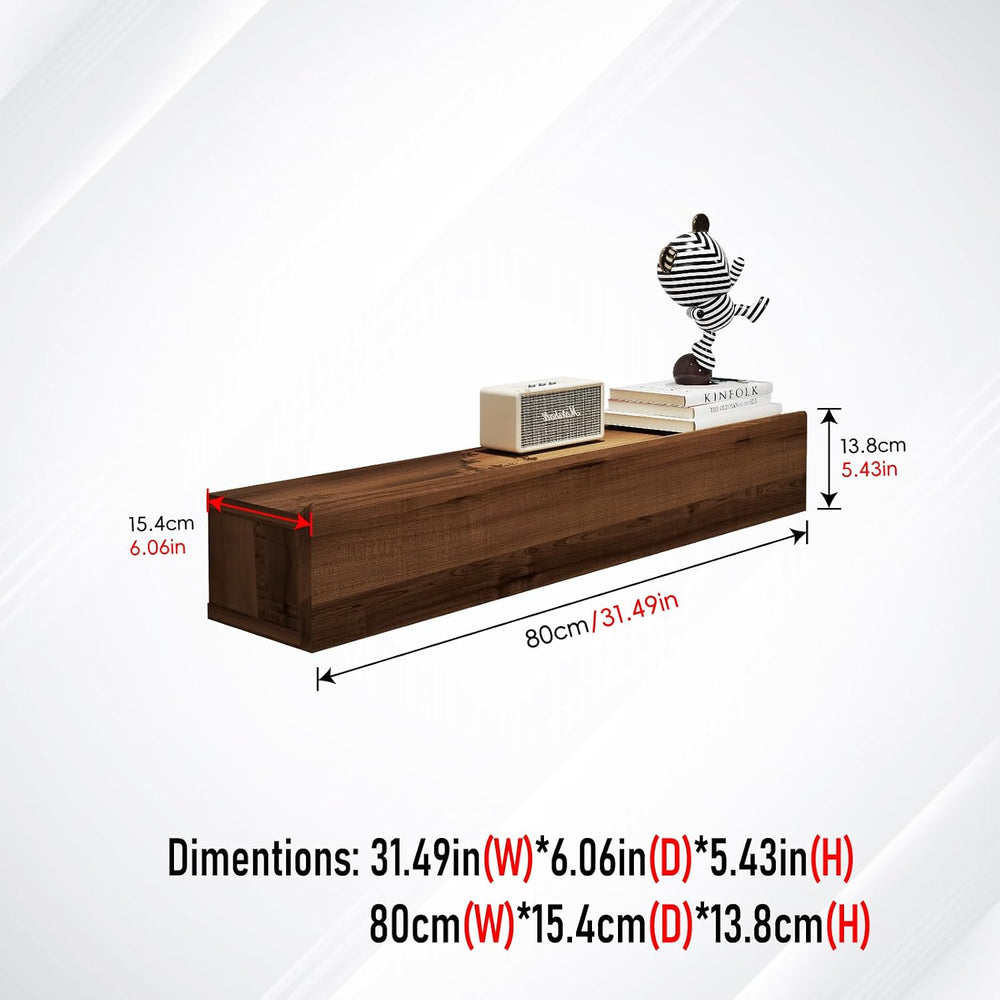 Floating Solid Wood Console Table, 32'' Wall Mounted Narrow Entryway ...