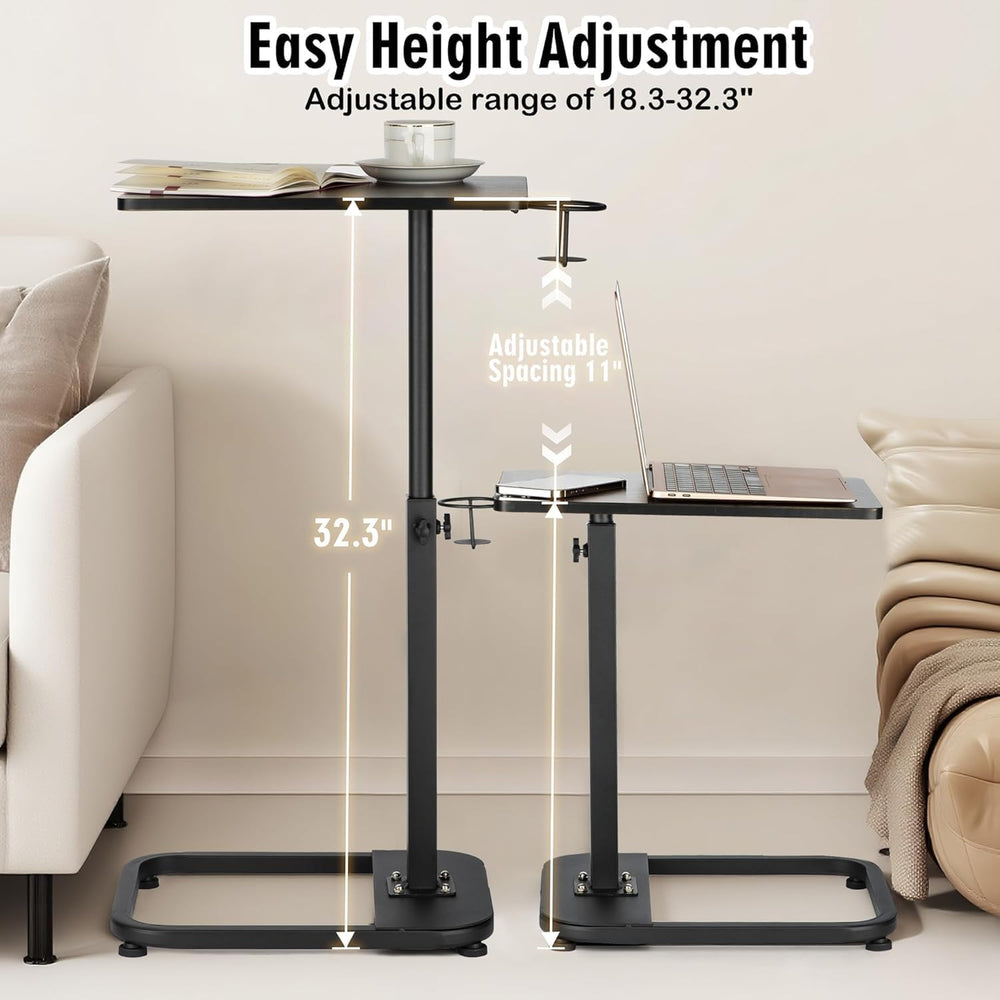 facka Adjustable C-Shaped TV Tray Table 18-32 Inch Height Couch Table | 15.8 ...