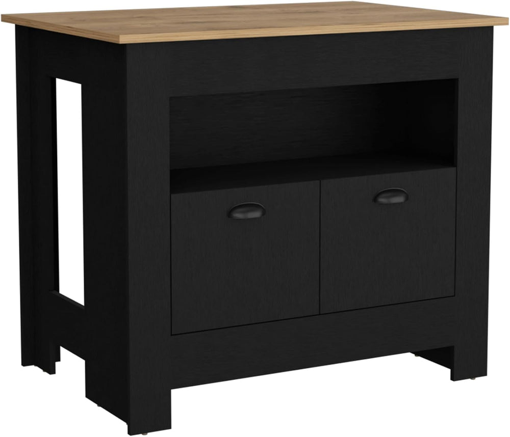 Kitchen Island Two Door Cabinet and Shelf with Multicolor | Ample storage wit...