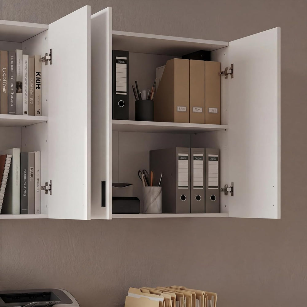 63" Wide Kitchen Pantry, 2-Piece Modern Storage Cabinet with 6 Doors and...