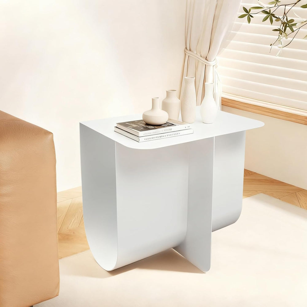 T-Shaped Metal End Table, Modern Side Table Accent Tables for Living Room, Be...