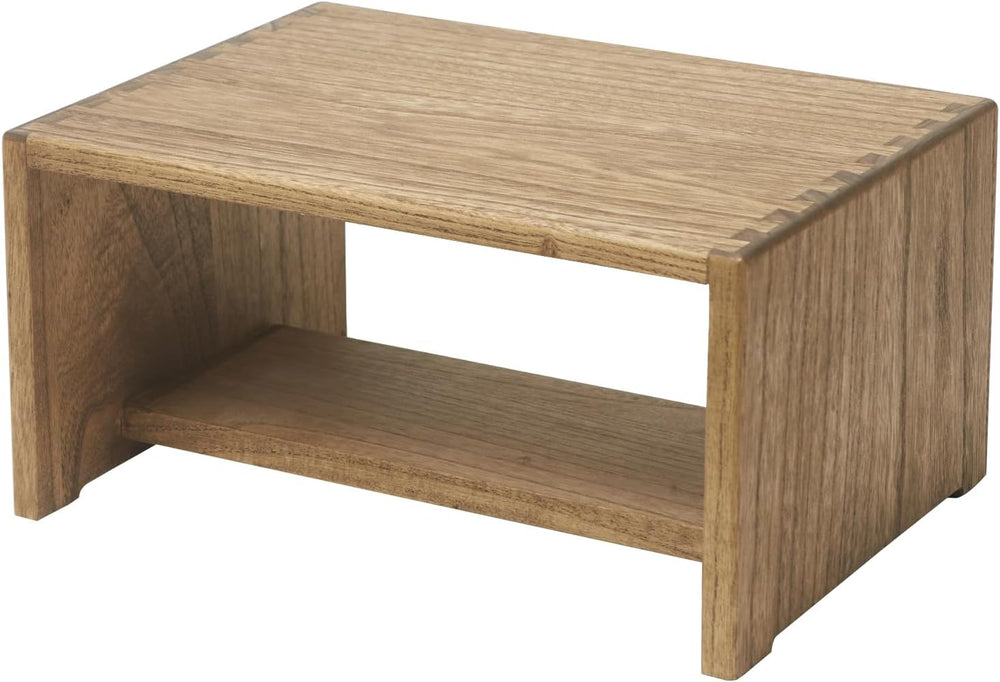 KIRIGEN Wooden Step Stool, Solid Paulownia Wood Step Stool with Anti-Slip Pad...