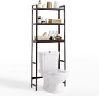 Gizoon Over The Toilet Storage, 3 Tier Bamboo Bathroom Organizer with Adjustable Shelf, Freestanding Above Toilet Stand, Bathroom Storage Shelf Rack