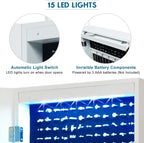 Giantex Jewelry Armoire Cabinet Wall Mounted Door Hanging, Lockable Jewelry Cabinet with Full Length Mirror, 15 LED Lights, Large Storage Jewelry Box Organizers with 2 Drawers (14.5"W x 4"D x 47.5"H)