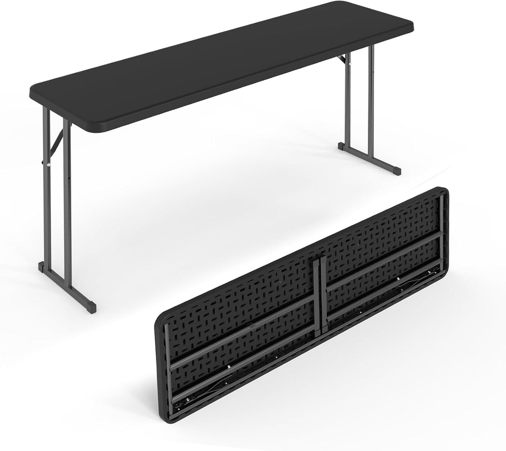 VINGLI 5 FT Narrow Folding Table,Premium Quality HDPE Material and Sturdy Met...