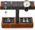 Oirlv Solid Wood Watch Display Stand T-bar Watch Stand for Men and Women Jewelry Accessory Organizer for Store and Home(SM19202)
