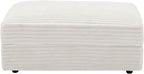 Modern Corduroy Sofa Storage Ottoman, Upholstered Memory Foam Footrest (Beige Footrest)