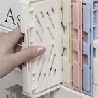 Small Pastel Plastic Storage Bins 2Pcs Foldable Pastel Crates Plastic Basket Colorful Storage Containers Baskets for Classroom Kitchen Office Bedroom Desktop Home Decor (Green 9.8" x 6.5" x 3.8")