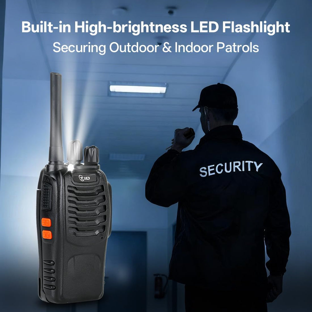 TIDRADIO 5.5-Mile Long Range Walkie Talkies with Upgrade Acoustic Earpiece