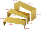 Purse Display Stand, 3 Gold Risers Display Stands Stainless Steel, Heavy Duty Countertop Shoes Stand Handbag Holder Risers for Home Boutique Retail Store Vendor Display Bags Perfume Jewelry Craft