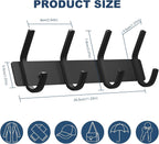 VAEHOLD Wall Hooks, Heavy Duty Aluminum Towel Hooks for Hanging Coat, Hat, Key, Clothes, Closet Hook Wall Mount for Kitchen, Bathroom, Office (“C“ Shape Coat 4 Hooks 1 Pack)
