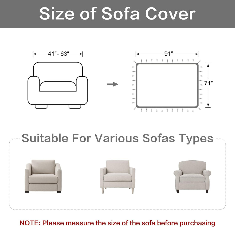 Loom and Mill Classic Grey Jacquard Armchair Cover for Recliner, 71x91 Inch