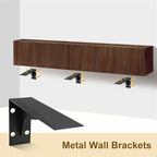 Floating TV Stand, Modern Wall Mount Entertainment Center TV Shelf, 70.7" Media Console Under TV Storage Cabinet with Fluted Doors, TV Consoles for Living Room, Floating Cabinet for Wall (Walnut)