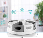 MeCids 360 Rotating Storage Organizer Desk Organizers Pen Holder– 12” Lazy Susan Style Caddy with Removable Bins, for Home Office Supplies, Art Supplies, Make-up & Kitchen Use, with Card & Gift Box